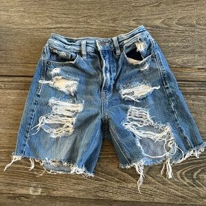 American Eagle Outfitters Ripped Blue Jean Shorts